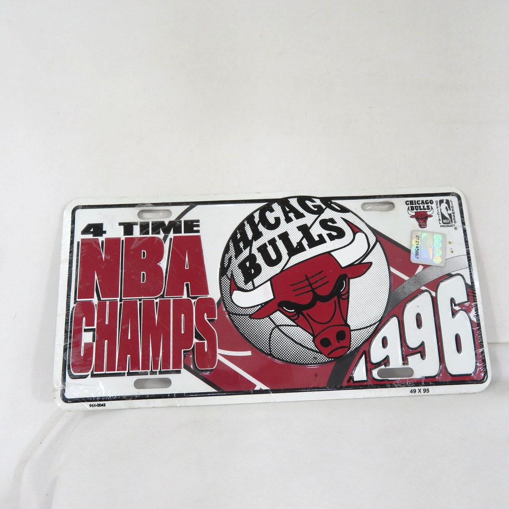 Chicago Bulls 4 Time NBA Champs 1996 Decorative License Plate 12x6 NWOT